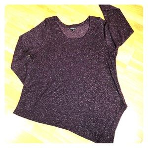 Purple & silver asymmetrical top from lane  Bryant